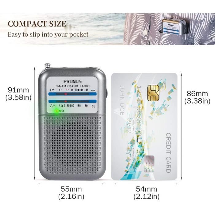 Radio Portable Mini Radio de Poche avec Haut-Parleur Récepteur DSP stéréo  numérique FM/AM avec réveil et minuterie Radio personnelle avec Casque,  alimenté par Batterie, Excellente réception : : High-Tech