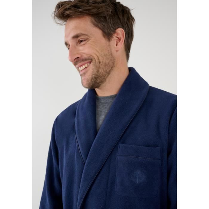 Robe de chambre DAMART Thermolactyl en maille polaire Marine Marine Cdiscount Pret a Porter