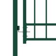 64017Haut de gamme® Portillon de Clôture - Clôture Jardin Extérieur - avec pointes Acier 100x175 cm Vert-2