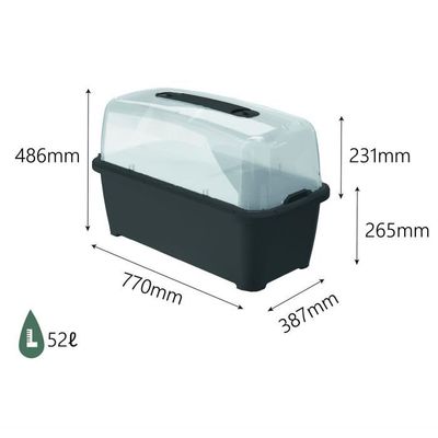 Prosperplast Respana Ecoline Jardinière Haute Avec Serre - Anthracite, 74,9 X 36,8 X 77,7 Cm, Plastique Robuste & Design Moderne