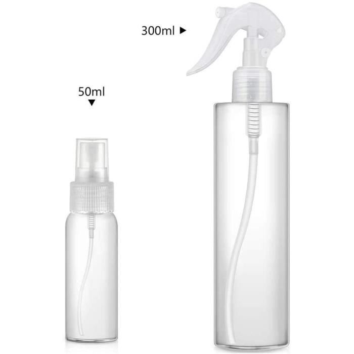 Relaxdays Spray vide, lot de 2, brume et jet, gradué, rechargeable,  plastique, pulvérisateur 1 l, vaporisateur, blanc