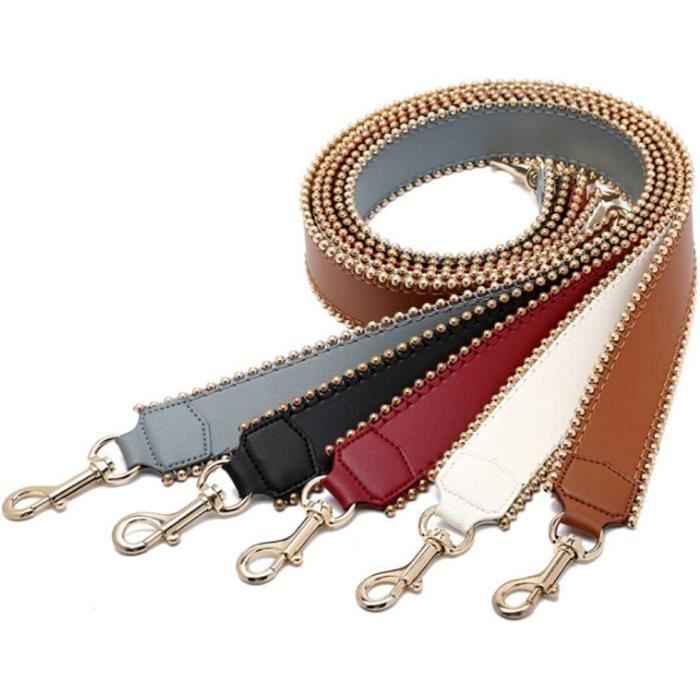 Sangle De Sac à Main Remplaçable En Cuir - Longueur 105cm, Largeur 4cm - Avec Mousquetons, Réglable