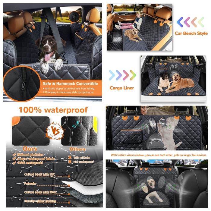 Justgreenbox - Housse de siège de voiture pour animaux de compagnie  transportant pour chiens chats couverture de tapis arrière hamac, Rose,  60x35x53cM - Equipement de transport pour chat - Rue du Commerce