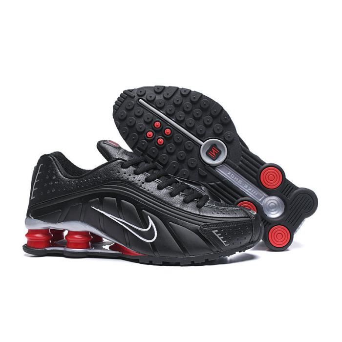 Baskets NIKE SHOX R4 pour hommes noir et blanc rouge Noir blanc
