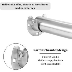 JURMERRY JELUTE Portant Penderie à Vêtements Tringle Meuble Métal Porte
