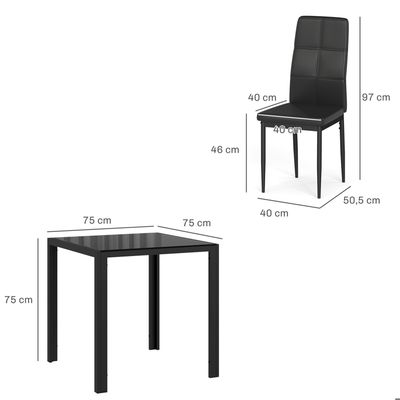 Ensemble Table Et 2 Chaises De Salle à Manger HOMCOM - Table Rectangulaire 90x47 Cm, Chaises Style Tabouret - Design Effet Bois Gris, Cadre Acier - 9