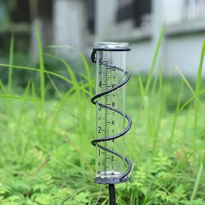 Pluviomètre pour jardin - En spirale - 18 - jardin - Pluviomètre en verre  avec support en métal - Pluviomètre pour terrasse jardin en plein air à la