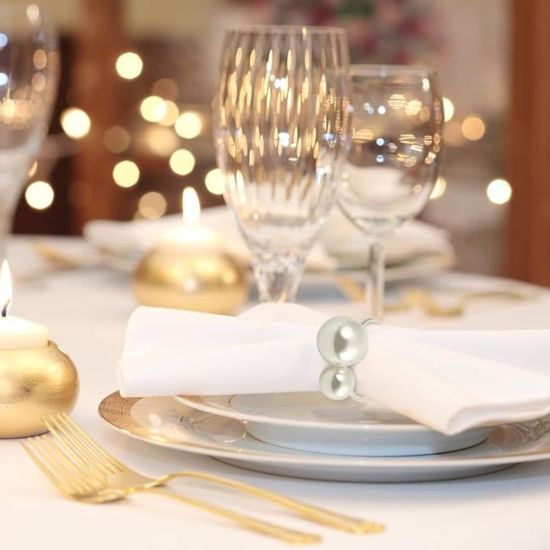 Lot 12 Anneaux Serviette Argentés Ronds De Serviette Argentés - Lot 12 - Métal - Décoration Table Fête - 4,6cm Décoration Mariage Fête