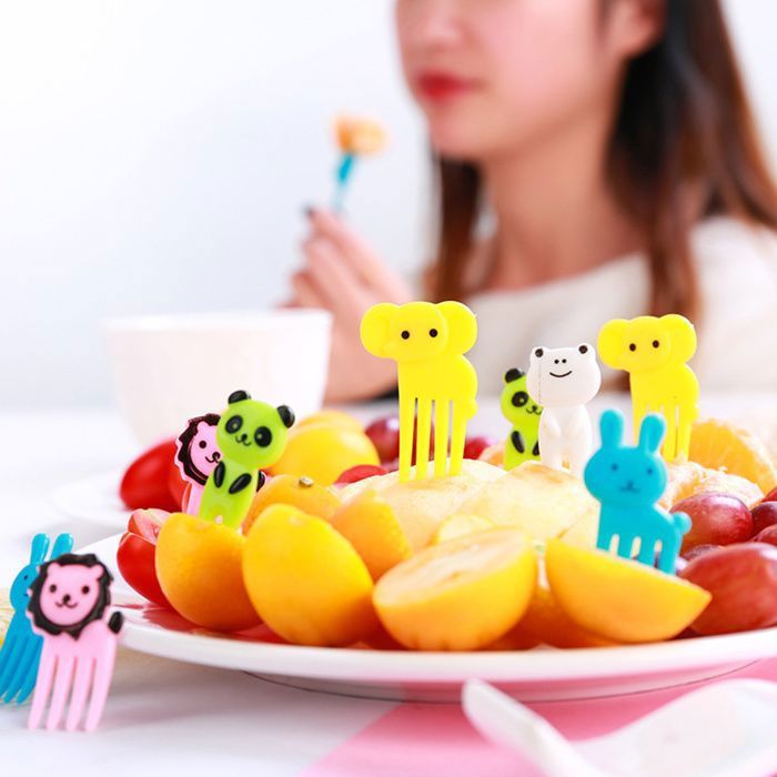 80 Fourchettes En Plastique Réutilisables Avec Motifs Animaux – Parfait Pour Goûters, Anniversaires Enfants, Fêtes - 14