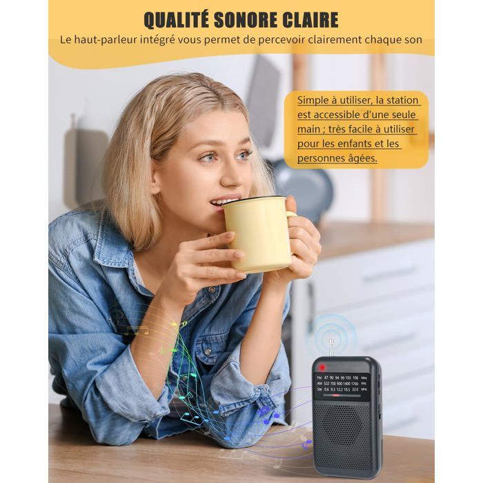 MINI RADIO ANTENNE télescopique pour réception AM/FM/WB à portée de