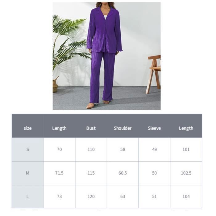 Ensemble 2 Pièces Femme GRECERELLE - Pyjama Côtelé Ample Manches Longues + Pantalon Large