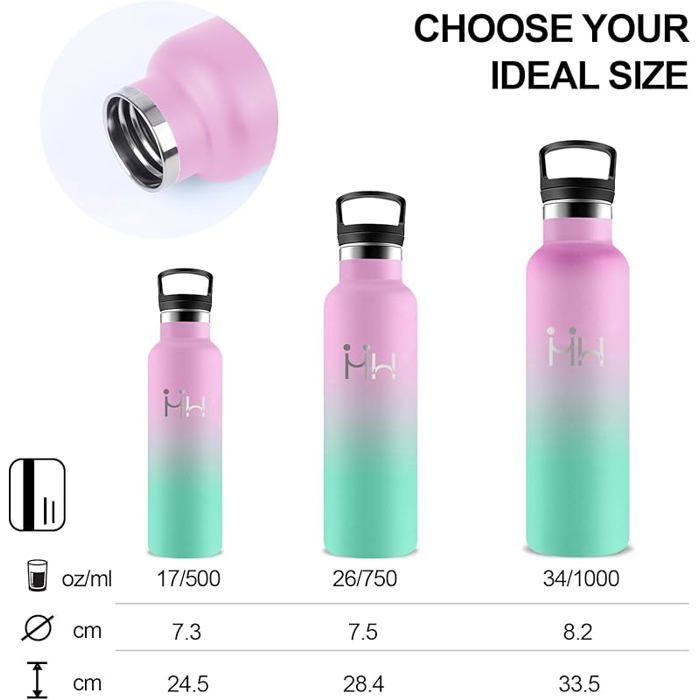 Gourde Isotherme 500 Ml Van Gogh - Acier Inoxydable, Maintien Chaud 12h/froid 24h, Sans BPA