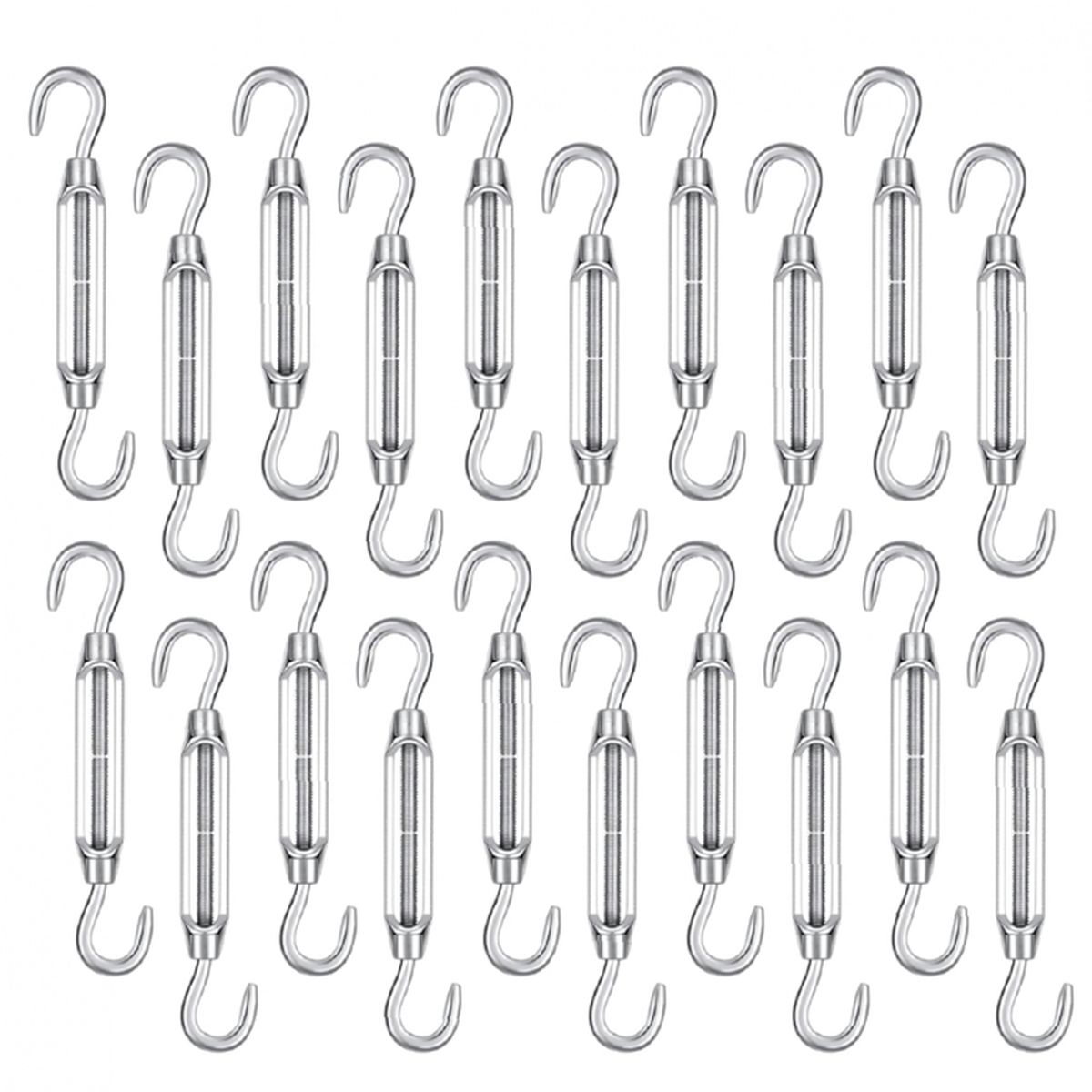 Lot De 2 Tendeurs Câble Acier Avec Vis 16mm, Réglage 37-45 Cm, état Correct