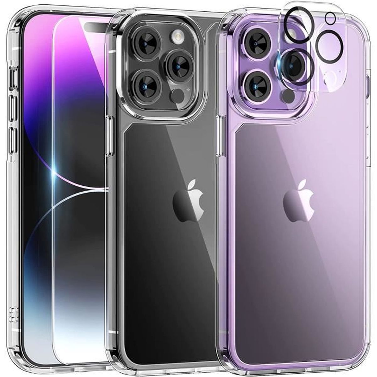 Pack IPhone 15 Pro Max : Coque Silicone Rose + Verre Trempé - Little Boutik