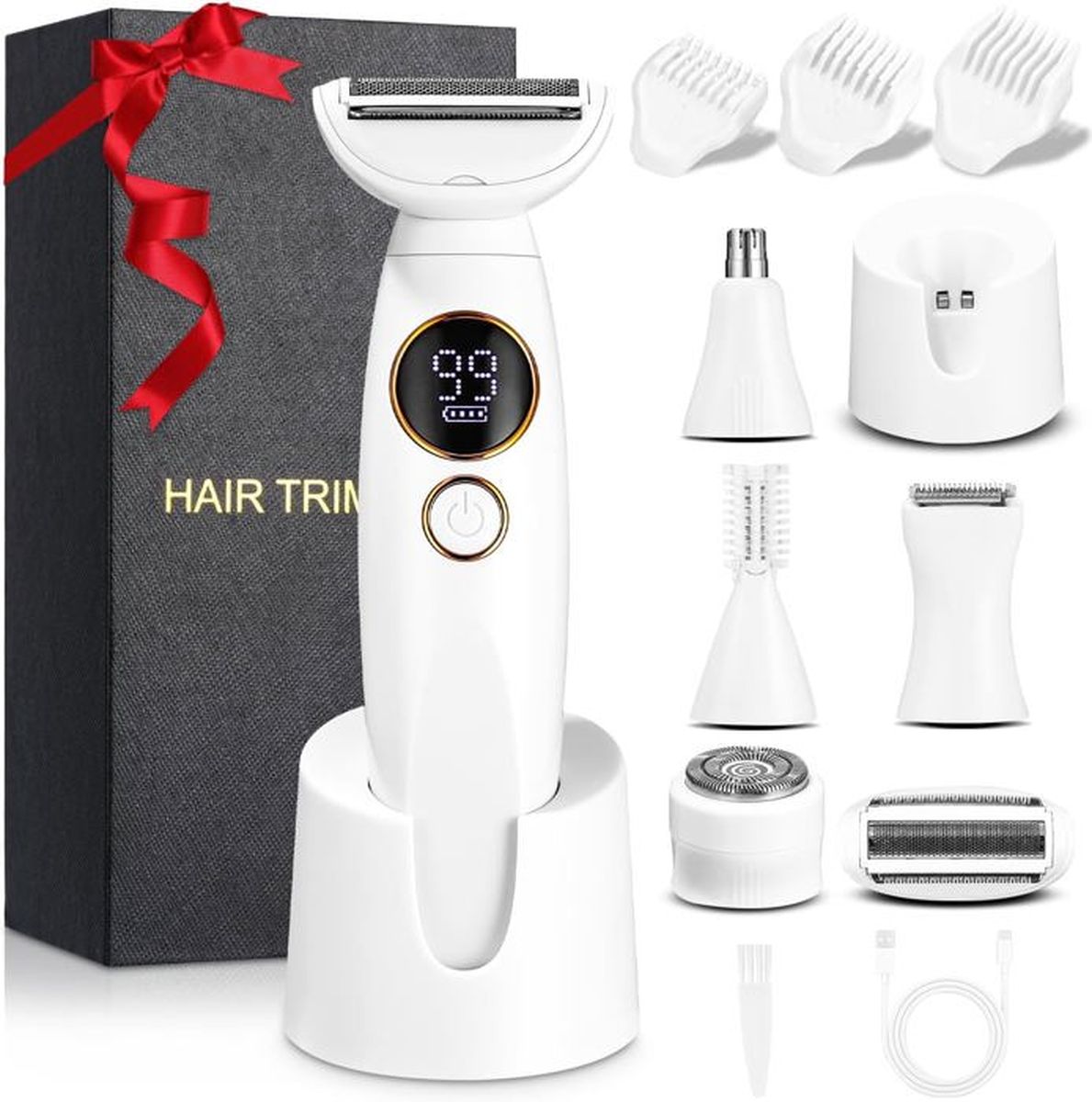 Épilateur Électrique Femme, 4en1 Sans Fil Avec Technologie Wet & Dry