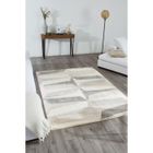 Tapis shaggy - NAZAR RUGS - Karena - 120x160 cm - Beige, Gris et Ivoire