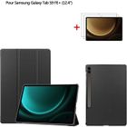 BOONGET Tablette - Samsung - Galaxy Tab S9 FE Plus - Housse PU Cuir - Film de protection - Antichoc