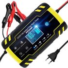 CLOUDSEMI Chargeur de Batterie Intelligent Portable 8A 12V/24V LCD Écran avec Multiples Type de réparation pour Batterie de Voiture Moto