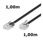 DITM® Cordon Téléphone ou ADSL RJ11 mâle vers RJ 45 mâle - noir - 1,00 m