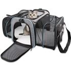 Sac de transport pour chat et chien pliable et extensible INFINITOO - Gris - Convient aux animaux jusqu'à 12kg