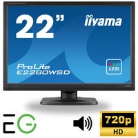 Ecran PC Moniteur - IIYAMA ProLite E2280WSG 22'' HD+ (1680x1050) Rétroéclairage LED, Haut Parleur, 60Hz, 5ms, DVI, VGA