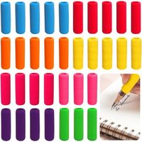 AIPAIDE Grips pour Crayon 40pcs Poignées de Stylo en Mousse,Pinces à Pencil Antidérapantes pour Protéger les doigts (8 Couleur)