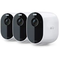 Arlo Essential Spotlight - Pack de 3 caméras de surveillance Wifi sans fil - Blanc - 1K - Batterie de 6 mois - Jour et Nuit