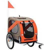 Remorque de vélo pour chiens BEL - Jusqu'à 40 kg - Orange et marron