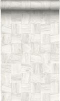 Origin Wallcoverings PP intissé éco texture morceaux carrés de déchets de bois blanc crème - 53 cm x 10,05 m - 347515