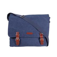 KATANA sac besace toile garni cuir réf 6557 bleu (4 couleurs disponible)