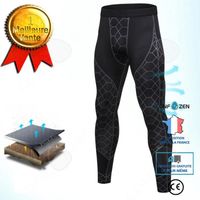 CONFO® Pantalons de sport - Homme - Noir - Fitness - Running - Coutures imprimées