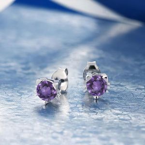 Boucles D'oreilles En Argent 925 Et Améthyste – Pendantes, Dormeuses, Neuves Avec étiquette
