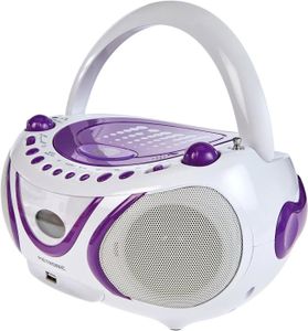 RADIO CD CASSETTE Violet et blanc 477112 Radio / Lecteur CD / MP3 Po