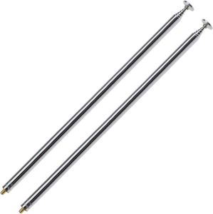 Antenne Télescopique 4 Sections Acier/Laiton - 14 à 37,5 Cm - Pour Radio AM/FM, TV, Télécommande - Remplacement