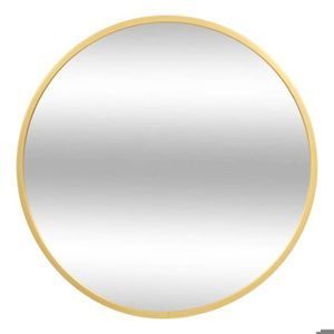 Miroir D'accent Rond Doré HomeRoots – 47 Cm, à Fixer Au Mur, Style Contemporain