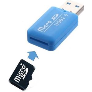 ADAPTATEUR CARTE SD Clé USB 2.0 Lecteur Adaptateur Micro Carte SD - Bleu