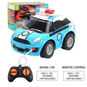 VEHICULE RADIOCOMMANDE 6148J-Blue - Mini voiture télécommandée de dessin animé, voitures mignonnes jouets pour tout-petits, voiture