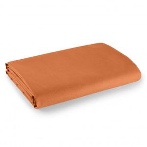 DRAP PLAT Drap plat Orange 240 x 300 cm pour lit 2 places 100% coton/57 fils/cm²
