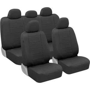 Housses de siège complètes en similicuir AutoTrends pour banquette arrière,  noir