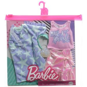 ACCESSOIRE POUPÉE Coffret 2 Habits Barbie : Jupe Rose + Top - Robe V