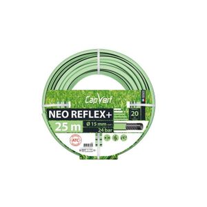 TUYAU - BUSE - TÊTE Tuyau d'arrosage de jardin Néo Reflex+ Cap Vert - 15mm x 25m - Technologie ATC anti-vrille et anti-algue