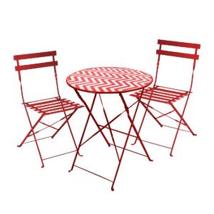 Ensemble table et chaise de jardin Ensemble de jardin, table ronde avec 2 chaises pli