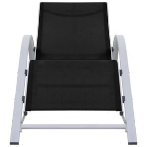 CHAISE LONGUE Chaise longue - KIMISS - Noir - Textilène et aluminium - Contemporain - Jardin