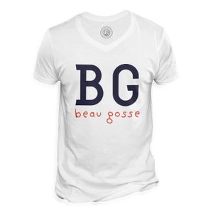 T-SHIRT T-shirt Homme Col V BG (Beau Gosse) Expression Bea