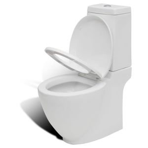 WC - TOILETTES Cuvette WC Toilettes carré blanche en céramique - 