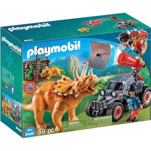 UNIVERS MINIATURE PLAYMOBIL Dinos - Bandit avec Tricératops - 59 piè