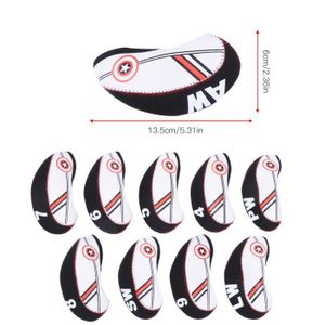 CAPUCHON - COUVRE CLUB 10 PCS Néoprène Noir Rouge Étanche Golf Iron Club 