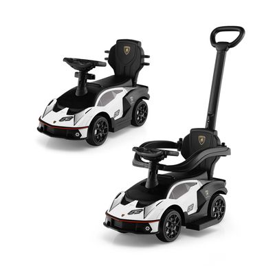 COSTWAY 3 En 1 Mercedes-Benz Porteur Enfant Avec Poignée Et Auvent - Voiture à Pousser Bébé Blanc - Charge 25kg Porteur Enfant 1 An