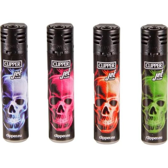 Briquets Tempête XCWTBL - Lot De 4 - Flamme Jet Réglable 1300°C - Rechargeables - Résistants Au Vent