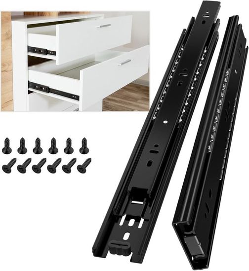 1 Paire De Glissières De Tiroir à Extension Complète, 8 à 24